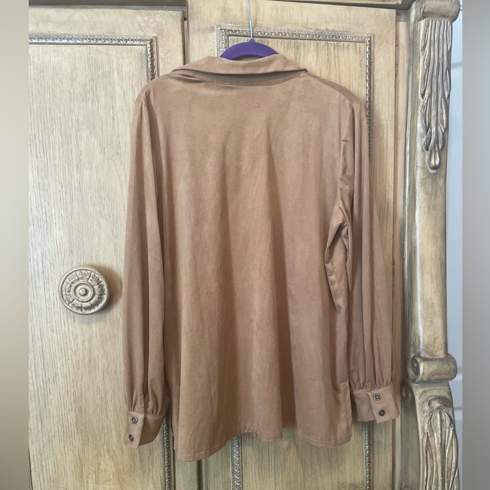 SIMONTONSays Faux suede tunic with ruffle front M - Picture 5 of 5